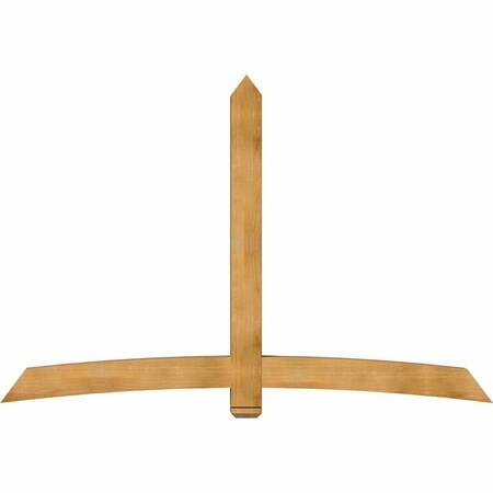 Ekena Millwork Bellingham Rough Sawn Timber Gable Bracket, Western Red Cedar, 96"W x 64"H x 6"D x 6"F, 16/12 Pitch GBW096X64X0606BEL00RWR